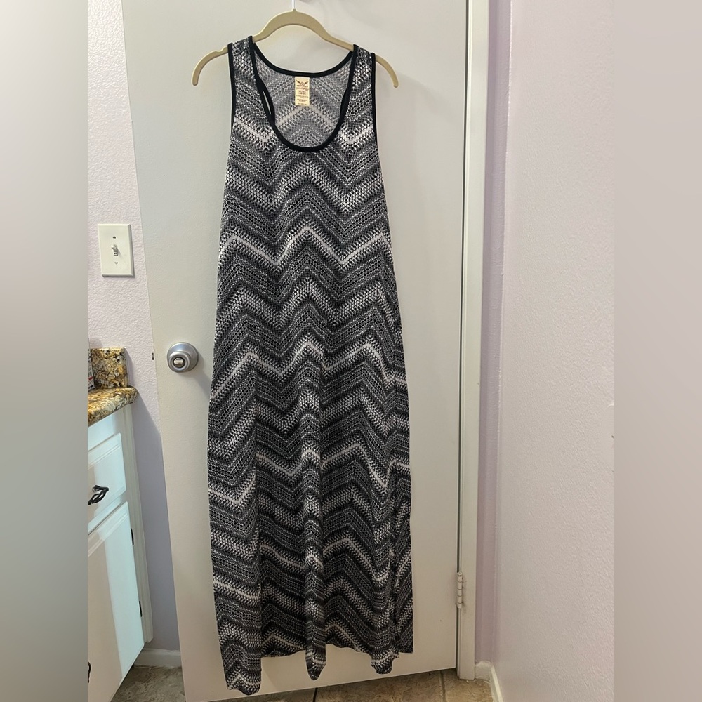 Faded Glory Monochrome Zigzag Maxi Dress XL/Long EUC Pre♥️